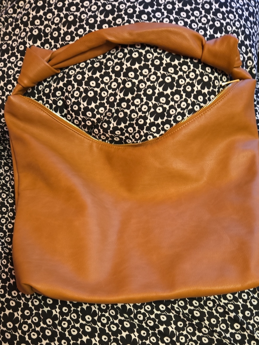 Aqua Tan Knot-Handle Shoulder Bag